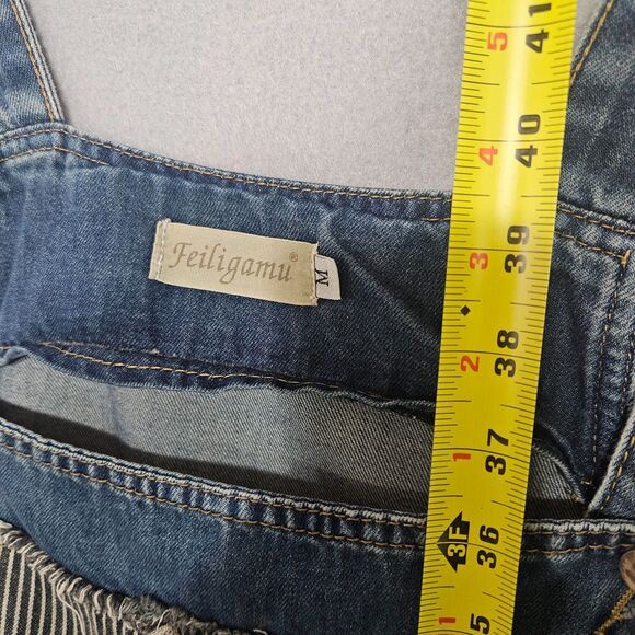 Feiligamu Overall Dress Lagenlook Patchwork Boho Shift Pockets Women's Medium - Picture 3 of 9